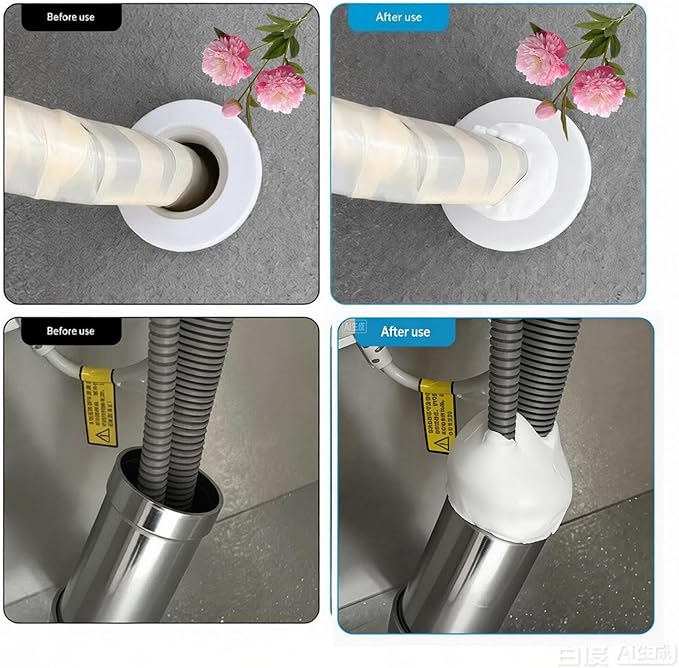 Duct Seal Putty Waterproof Sealant Clay Mastic for AC Holes Walls and Exhaust Plumbers Putty and Hole Filler Quick Mending Mud for Drain Connection wall Repair Clay (White 6 pcs)