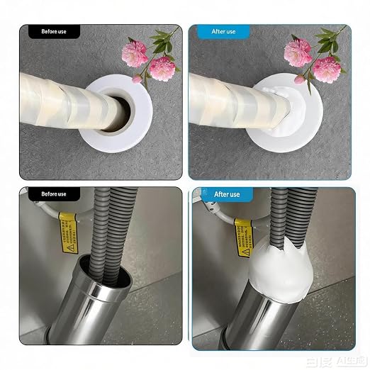 6 pcs Sealant Mastic Waterproof Wall Repair Sealing Clay for Air Conditioning Hole and Drainage Pipes Gap Wall Hole Repair Quick Mending Mud Putty