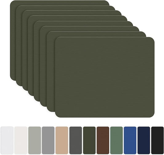 OAZ 8 Pieces 7.87 x 5.9 inch Nylon Repair Patches Nylon Fabric Patch Self-Adhesive Fabric Repair Tape Waterproof Lightweight Outdoor Gear Patch Kit for Down Jacket Clothing Tent Bag (Army Green)