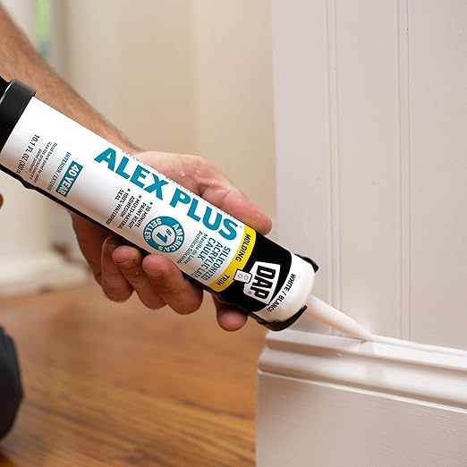 DAP Alex Plus Acrylic Latex Caulk, White, 10.1 Oz (7079818152) (Pack of 2)
