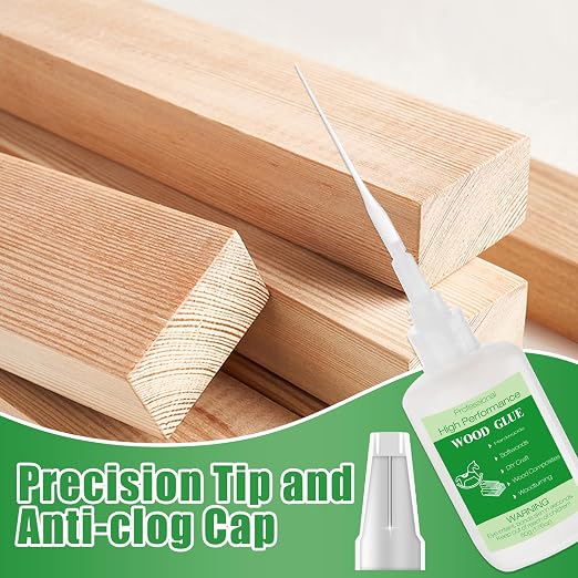 50g Wood Glue Clear- Heavy Duty Wood Glue for Furniture Woodworking, Strong Adhesive Waterproof Super Glue Gel for Wood Crafts