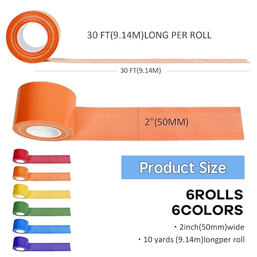 Rainbow Colored Duct Tape，10yard x 2inch Heavy Duty Rainbow Waterproof Colored Tape， Waterproof & Tear-Resistant for Crafts, Repairs, DIY Projects, Home & Outdoor Use