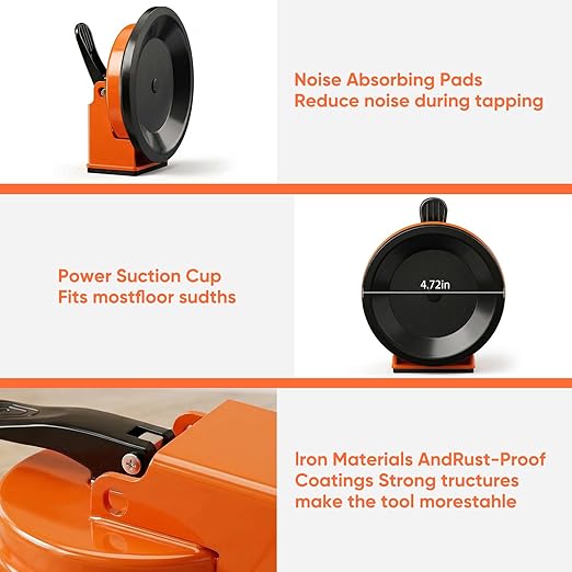Floor Gap Fixer Tool, Heavy Duty Laminate Floor Gap Fixer Tool, Powerful Suction Cup Gap Repair Tool for Hardwood Floors, Tiles, Laminate, Vinyl Flooring (Orange)