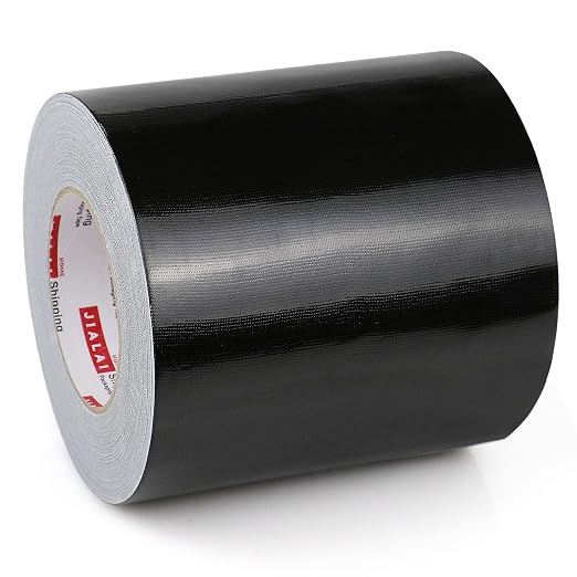 JIALAI HOME 6" Duct Tape, Heavy Duty 6 inch x 55 yds (164 ft) Wide Black Duct Tape, Waterproof, UV Resistant for Crafts, Home Improvement, Repairs, & Projects