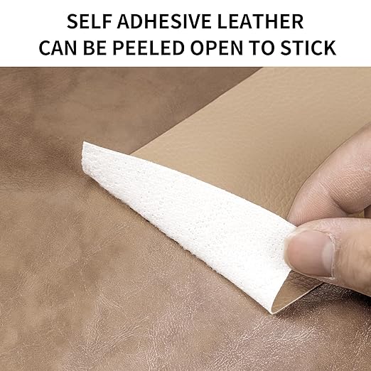 Leather Repair Patch Tape, Coffee 3 x 61 Inches Self Adhesive Leather Repair Kit for Furniture, Car Seat,Vinyl Leather Repair Kit for Office Chairs, Couch, Sofa, Luggage
