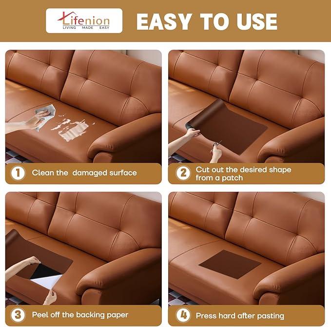 Leather Repair Patch, 17X158 Inch Self Adhesive Leather Repair Tape, Large Vinyl Patch Kit for Couches, Sofa, Furniture, Car Seats, Office Chairs, Cabinets, Handbags（Dark Grey, 17X158 Inch）