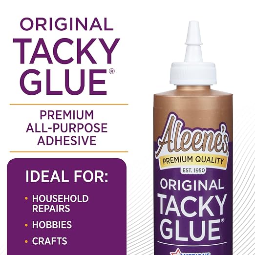 Aleene's All Purpose Tacky Glue, 8-Ounce, Clear (15599) | All-Purpose Craft Adhesive, Strong Clear-Drying Glue for Wood, Paper, Ceramic, Foam & DIY Projects