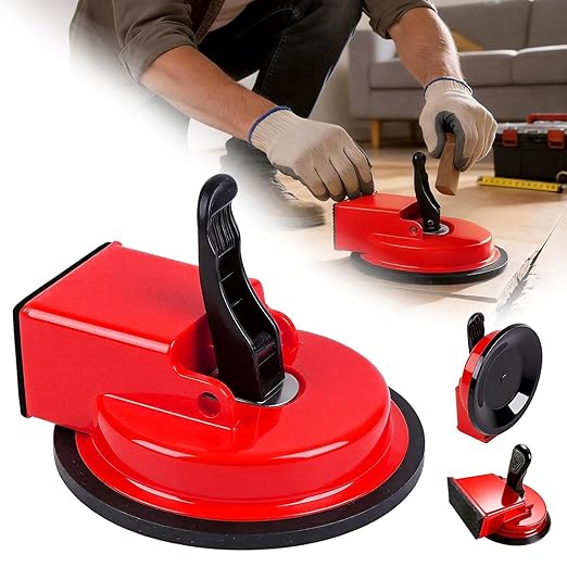 Floor Gap Fixer Tool, Heavy Duty Laminate Floor Suction Cup Repair Tool, for Laminate, Wood, Tile, Vinyl Floor Gap Repair Tool - Durable, Compact, & Efficient Flooring Tools (Red)