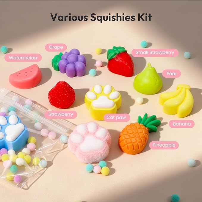 Taba Squishy Making Kit, Resiners 18oz TabaSquishy Kit for Stress Relief Gift Entertainment 1:1 Ab Squishies Gel Set & Molds for Make Your Own Squishies for Beginner & Adults