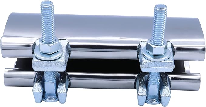 Stainless Steel One-Piece Galvanized Repair Pipe Clamp with Two Bolts, 2” X 6” inches | Water Pipe Repair, Plumber Pipe Holder, Copper Pipe Leak Repair Kit