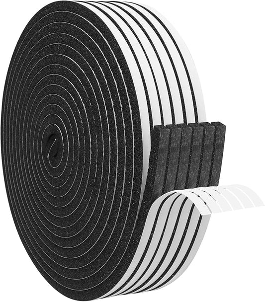 DGSL Foam Insulation Tape, 1/4In x 1/4In x 197Ft Weather Stripping Door Seal Strip for Doors and Windows,Sliding Doors, Soundproofing Door Seal,Weatherstrip,Air Conditioning Seal Strip