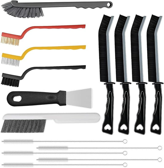 15pcs Crevice Cleaning Brush, Hard Bristle Scrub Brushes Tools, Multifunctional Grout Brush for Home, Bathroom, Ktichen, Window and Corners