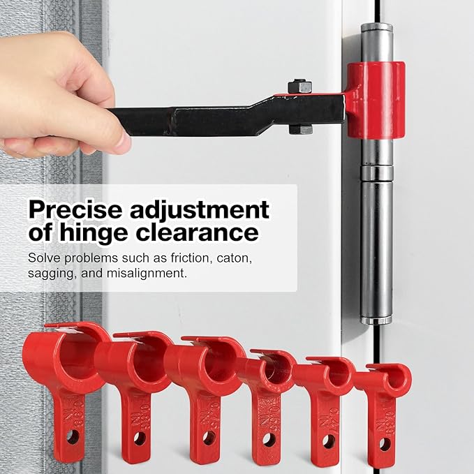 Vdsfand 6 in 1 Door Hinge Adjustment Tool Kit Door Gap Adjustment Tool for Precise Hinge Gap Adjustment Upgraded Hinge Gap Adjusting Wrench for Installation and Repair of Residential and Commercial