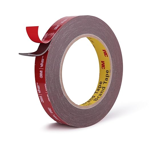Double Sided Tape Heavy Duty Mounting Tape 1/2" x 18Ft Made of 3M 4611F Gray Strong Adhesive for Reliable Bonding Waterproof Foam Tape for Home Office Car Decorative Materials and Trims