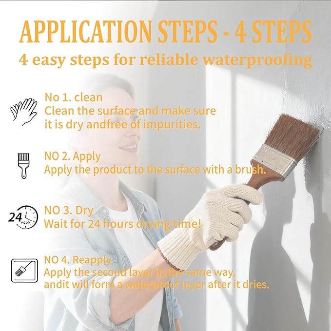 Hensire Transparent Waterproof Sealant, 17oz Water-Based Clear Coating for Leak Repair, Invisible Protective Seal for Roof, Wall, Wood, Concrete, Tile, Indoor & Outdoor Use