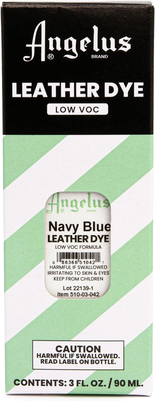Angelus Leather Dye - Flexible Leather Dye for Shoes, Boots, Bags, Crafts, Furniture, & More 3oz, Dauber Included (Navy Blue)