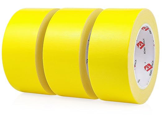 Yellow Duct Tape Heavy Dudy,9 Mil Thickness,2 Inches x 30 Yards,Strong Industrial Strength,Flexible,No Residue,Waterproof and Tear by Hand,Multi-Use for Indoor & Outdoor Repairs 3 Pack
