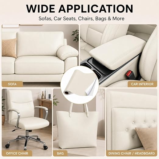 Self Adhesive Leather Repair Patch 24x54 Inch Sofa Car Seat Strong Adhesive | YAWQIRV Strong Self Adhesive Patch, Leather Repair Kit and Vinyl Repair Kit for Sofa, Waterproof, Scratch Fix, Durable, Beige