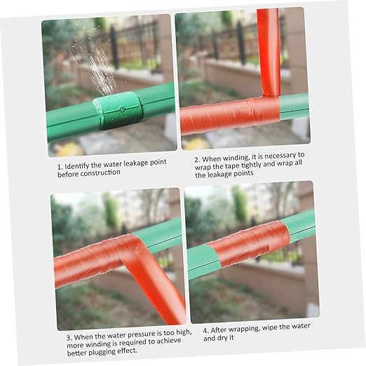 Zerodeko 3pcs Flexible Seal Tape for Pipes Self-Adhesive Repair Tape High-Pressure Leak Sealant for Plumbing Outdoor Use