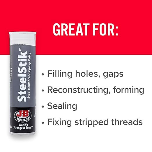 J-B Weld 8267 SteelStik Steel Reinforced Epoxy Putty Stick - 2 oz.