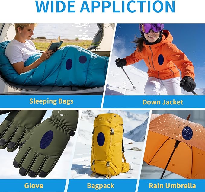Waterproof Self-Adhesive Nylon Patches for Tent Repair Kit, 24pcs Outdoor Gear Tenacious Repair Tape, Fabric Patches for Clothes, Down Puffer Jacket, Tent, Sleeping Bag, Backpack, Navy Blue