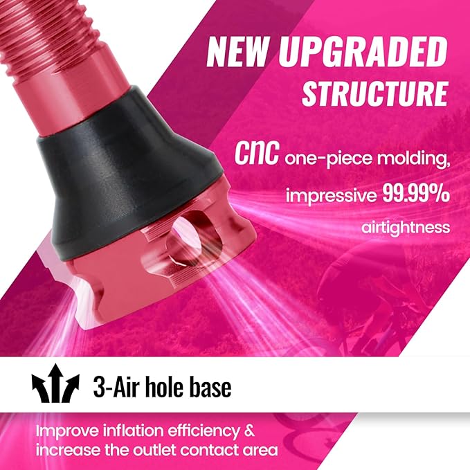RideNow Tubeless Presta Valve Stems, 85mm Super Light Alloy Presta Tubeless Valve Stem Kit with Valve Core Remover Tool and Valve Stem Caps, Multiple Color and Size Options(Pair), Pink