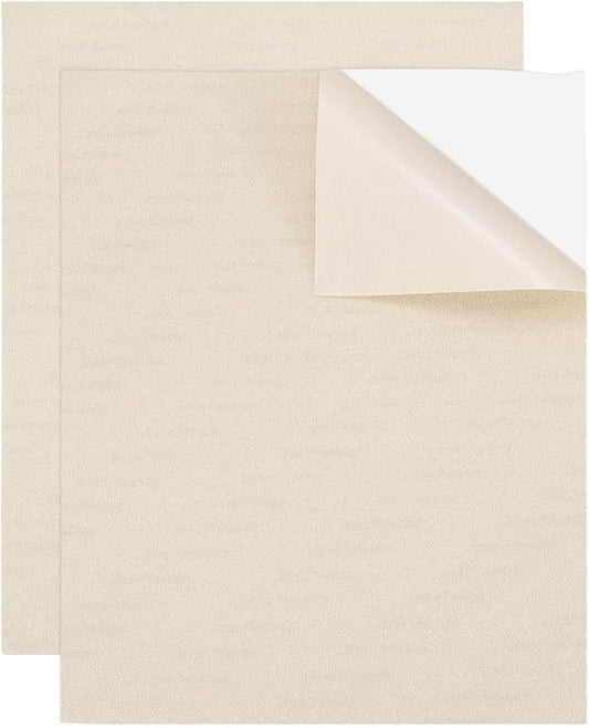 MECCANIXITY 2 Pcs Leather Repair Patch 8"x10" Self-Adhesive Leather Vinyl Repair Tape Kit for Furniture Couches Sofa Chair Car Boat Seats Jackets, Beige Yellow