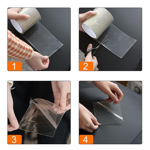 HARFINGTON Waterproof Patch Seal Tape 2" x5' Leak Repair Tape for Plastic Bucket/Basin Hoses Duct Pipes, Transparent
