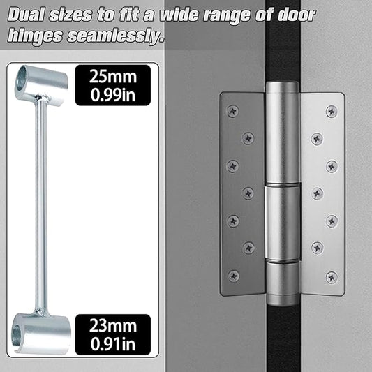 1 Pack Dual Size Door Hinge Adjustment Tool 14–19mm, Door Hinge Repair Tool, Door Gap Adjustment Tool, Door Adjustment Tool, Heavy Duty for Fixing Gaps in Fire, Cleanroom Safety Use(Silvery)