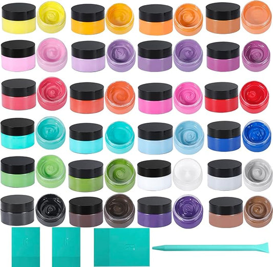 24 Chalk Paste Paint, Chalk Art Paste for Drawing on Wooden Boards and T-Shirts