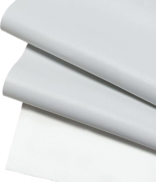 White Faux Leather Fabric 19"x54" - Smooth Waterproof Vinyl Leather for Furniture Upholstery, Home Decor Restoration, Handbag Making and DIY Sewing Projects