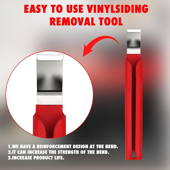 TonGass 7-Inch Vinyl Siding Removal Tool with Extra Long Handle, Steel Blade Vinyl Installation and Removal Tool, The Ultimate Vinyls Zip Tools, Avoid Damaging Vinyls Siding Tools - 1 Pack