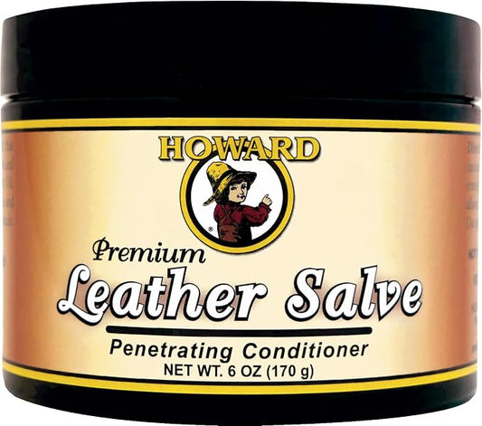 Howard Products Leather Salve - Car Leather Cleaner and Conditioner, Rejuvenates, Protects