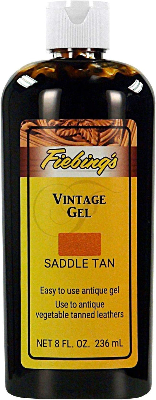 Fiebing's Vintage Gel - Saddle Tan 8oz - Antique Gel for Leather