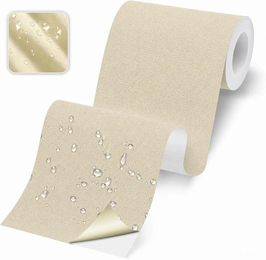 Canvas Repair Tape, Heavy Duty Waterproof Self-Adhesive Fabric Repair Patch for Tent, Sofa, Boat Covers, Chairs, Awning & Camping Outdoor Gear, 3.9"x79", Beige