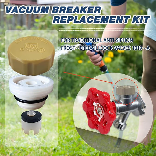 ASSE 1019-A Outdoor Faucet Repair Kit with Teflon Tape, Vacuum Breaker Replacement Kit Anti-Siphon Frost-Free Hose Bib Sillcock Valve Replacement（2 Pack）