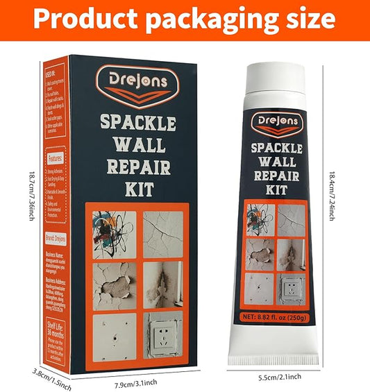 Drywall Repair Kit 250g Wall Repair Paste Spackle Wall Repair Kit Wall Mending Agent for Holes & Cracks Fast Wall Hole Repair