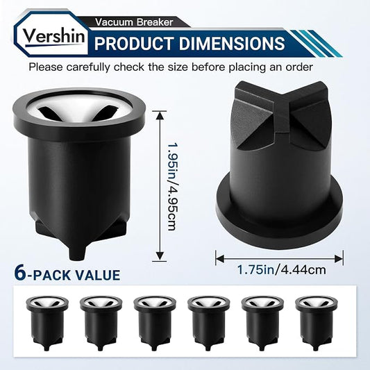 V-551-A Vacuum Breaker Repair Kit, used for Deodorizing and Backflow Prevention of the Outlet Pipe of Flushing Valve, Replaces Broken or Malfunctioning Vacuum Breaker, 33231926, 6pcs