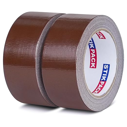 Colored Duct Tape, 2 Rolls Heavy Duty Dark Brown Duct Tape 9 Mil x 2 Inch x 25 Yards Flexible, Strong, No Residue, Waterproof and Tear by Hand, Multi-Use for Indoor & Outdoor Repairs