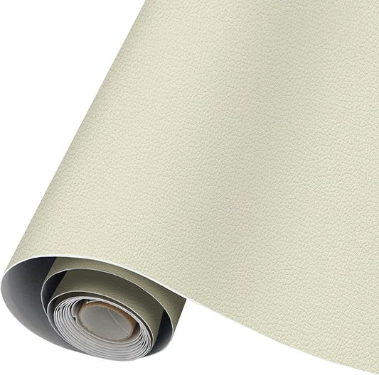 CHEIGHY Leather Repair Patch for Couches Advanced PU Self-Adhesive Leather Repair Tape kit for Furniture Sofa Vinyl Car Seats Couch Chairs Shoes Down Jackets (Beige, 17X79 inch)