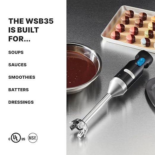 Waring Commercial Quik Stix Immersion Blender, 2-Speed, 7 in Fixed Shaft, for Professional Hand Blender for Kitchens & Restaurants, WSB35