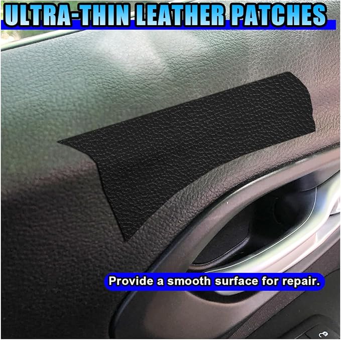 4PCS Car Leather Repair Patch Tape, 8×4 Inch Self-Adhesive Cuttable Leather Patch Tape Vinyl Repairs Kit for Car Upholstery Seat Furniture Couches Chairs Sofas (4PCS)