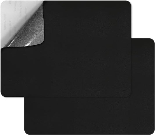 SYLVASS Self Adhesive Leather Repair Patches for Couch, Sofas, Furniture, Car Seats, Office Chairs, Pack of 2 Black