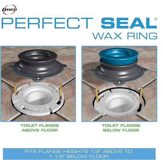 DANCO All-in-One Toilet Installation Kit, Perfect Seal Wax Ring & Zero Cut Bolts, Toilet Repair, Wax-Free, Mounting Toilet Bolts (10879X)