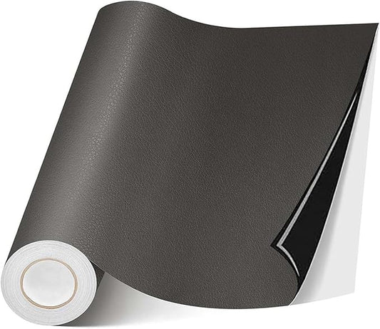 Leather Repair Patch, 17X79 Inch Self Adhesive Leather Repair, Large Vinyl Patch Tape for Couches, Furniture, Car Seats, Cabinets, Wall, Handbags （17X79 Inch, Dark Grey）