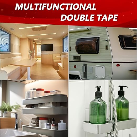 3M Double Sided Tape 2"×16.4ft 5925 Black Mounting Tape Heavy Duty Waterproof Foam Tape Strong Adhesive for RV LED Strip Light Décor