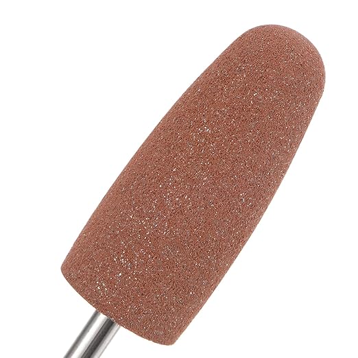 uxcell 80 Grits Abrasive Mounted Stone 2.35mm Shank 2/5"(10mm) Dia Conical Heads Stone Grinding and Polishing Wheels for Nail Polishing
