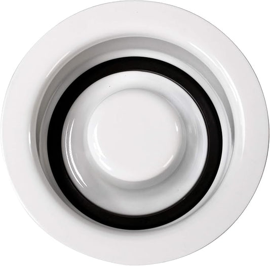 Westbrass D2089-50 4-1/4" Kitchen Sink Waste Disposal Drain Flange and Stopper, Powder Coat White