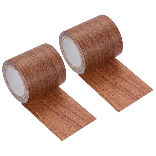 uxcell 2 Pcs Wood Grain Repair Tape, 2.2" x 15ft Self Adhesive Wood Grain Colored Duct Tape Waterproof Repair Patch for Furniture Floor Scratch Fix, Baseboards, DIY Decor, Chocolate Pine