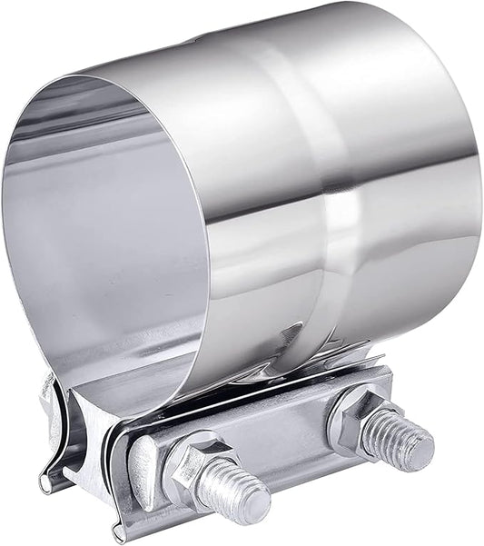 Bylikeho 4-5" Stainless Steel Exhaust Clamp - Lap Joint Coupler Sleeve Band for Exhaust Tubing (2.5")